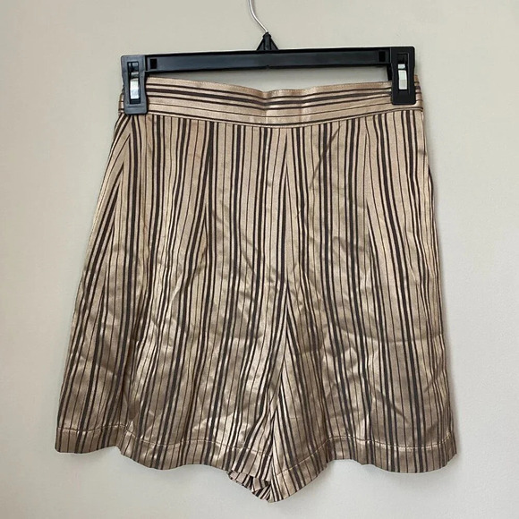 Vintage Judy Knapp California Womens Sz 3 Silky Striped Wrap Skort Bronze Black - Picture 11 of 16
